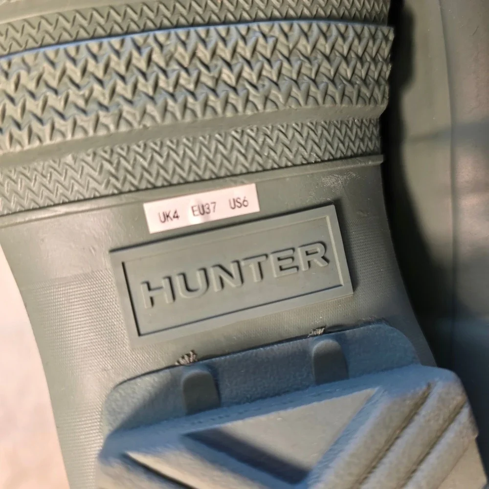 Hunter Original Short Rain Boots Sage Green Waterproof Womens 37 6 NEW